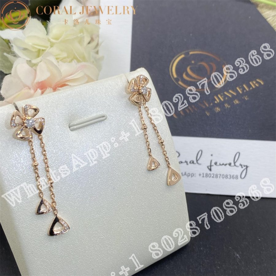 Bulgari Fiorever 18 Kt Rose Gold Pendant Earring Ref.: 357143 - Image 7