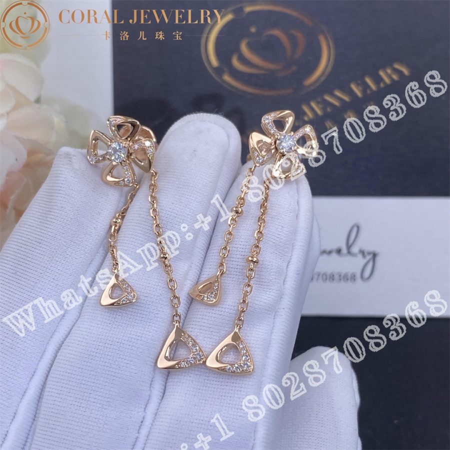 Bulgari Fiorever 18 Kt Rose Gold Pendant Earring Ref.: 357143 - Image 4