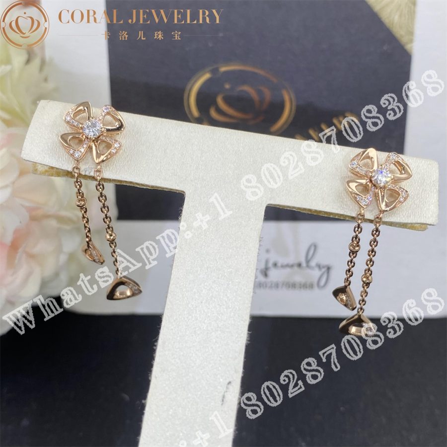 Bulgari Fiorever 18 Kt Rose Gold Pendant Earring Ref.: 357143 - Image 6
