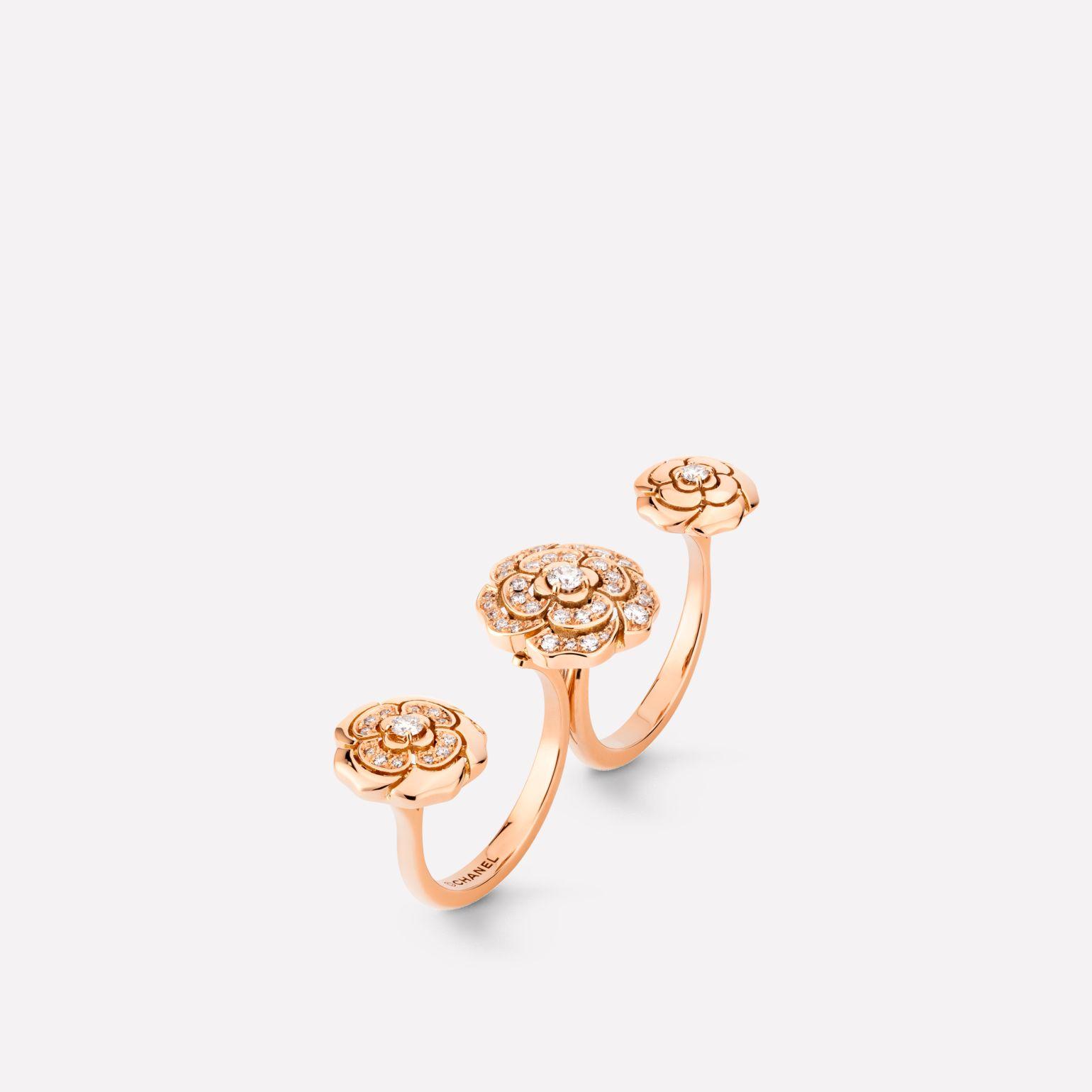 Chanel Extrait de Camélia Transformable Ring 18k Pink Gold, Diamonds J11859