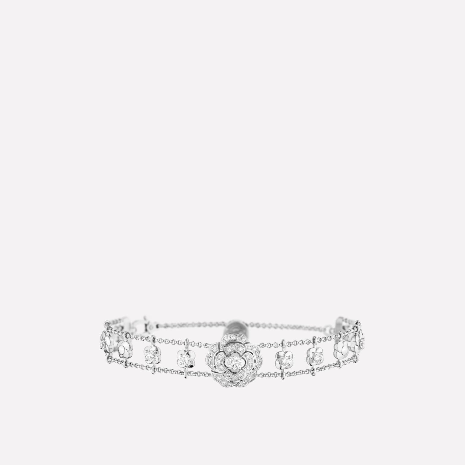 Chanel Bouton de Camélia Bracelet 18k White Gold, Diamonds J12065