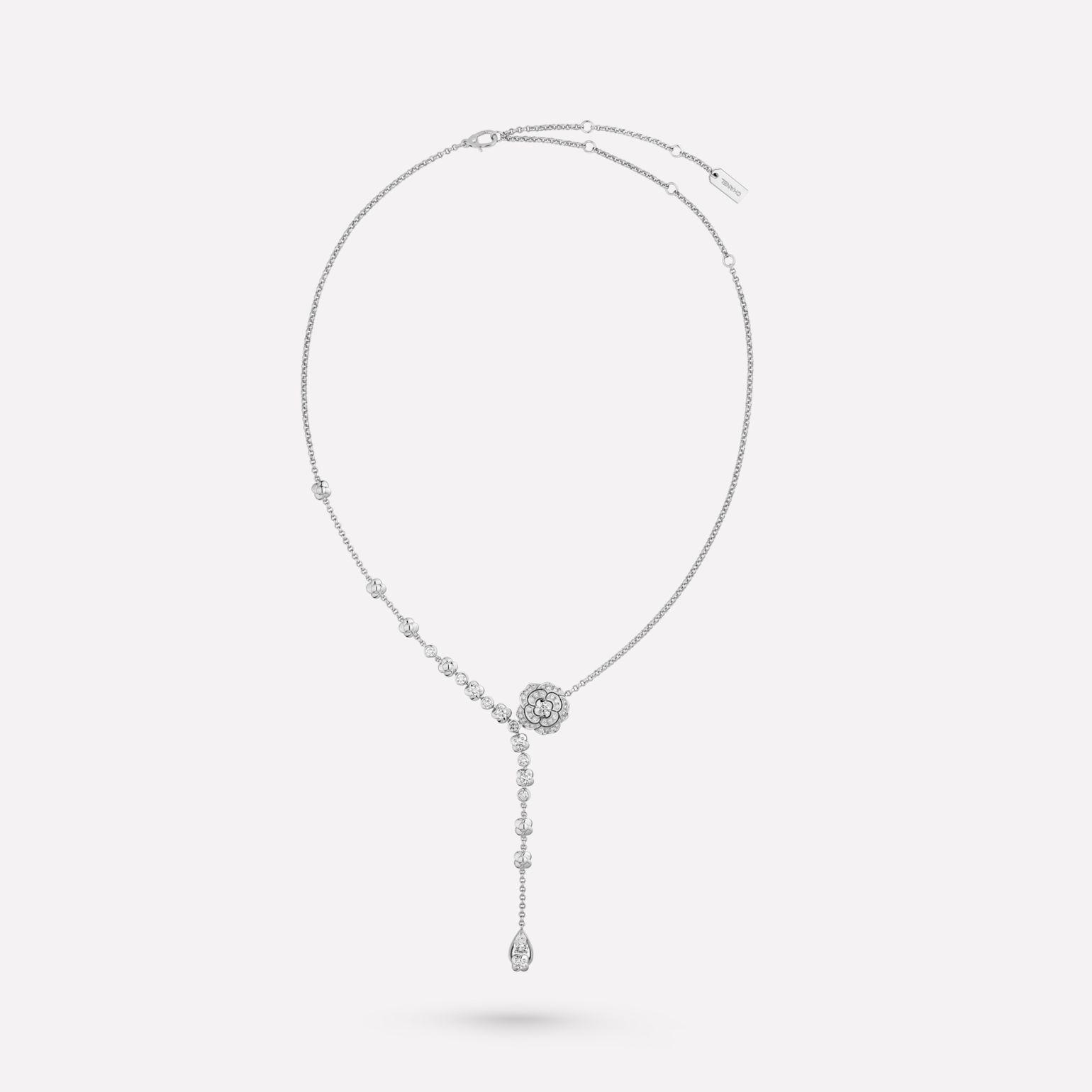 Chanel Bouton de Camélia Necklace 18k White Gold, Diamonds J12058