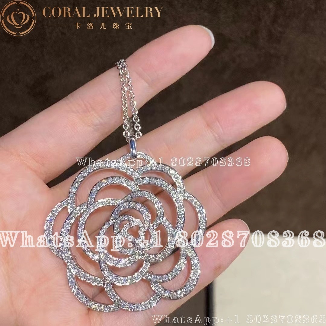 Chanel Camelia Ajoure Necklace 18k White Gold Diamonds J3010 Cora (2)