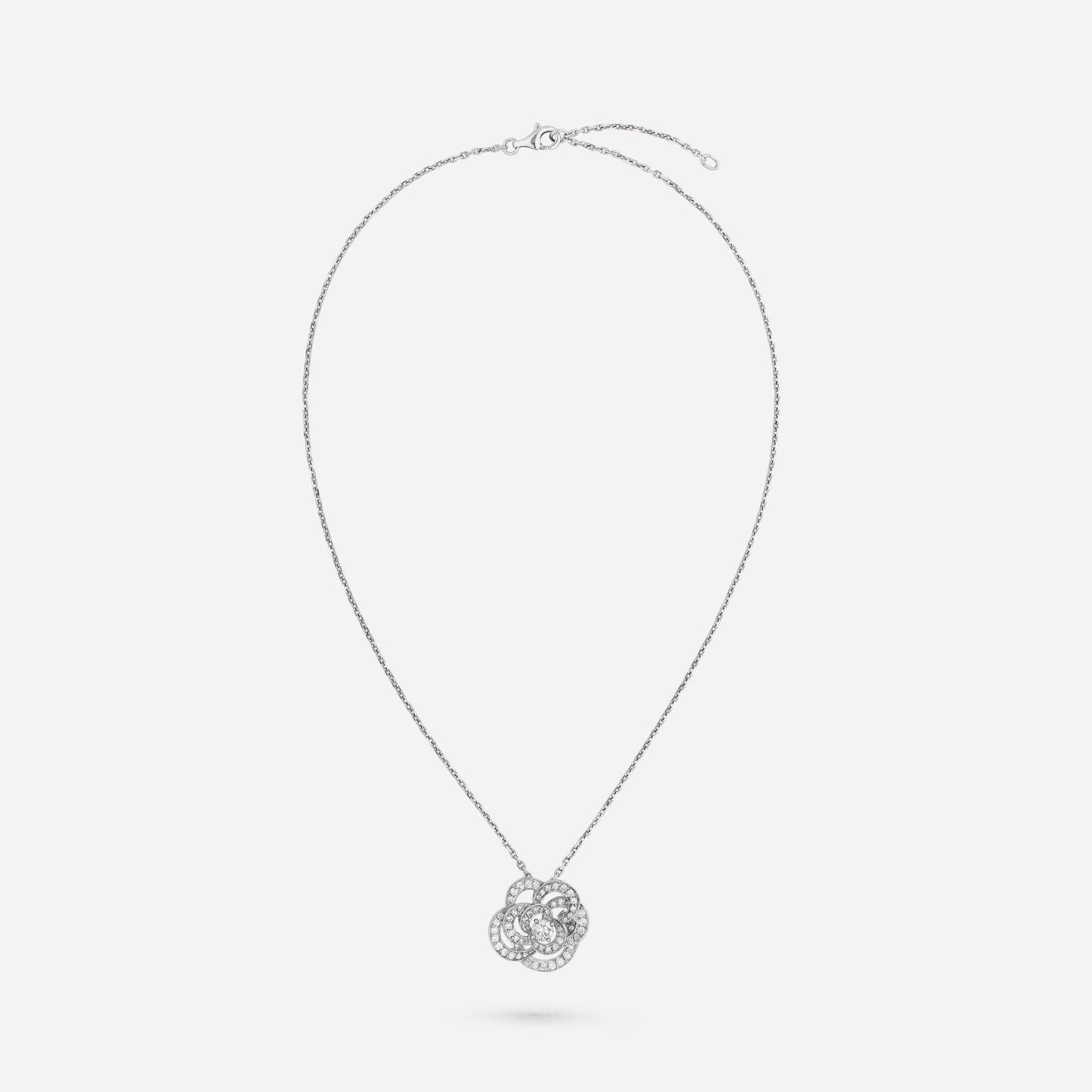 Chanel Fil de Camélia Necklace 18k White Gold, Diamonds J2530