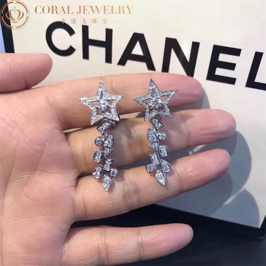 Chanel Comète Étoile Filante Earrings 18k White Gold, Diamonds J4124