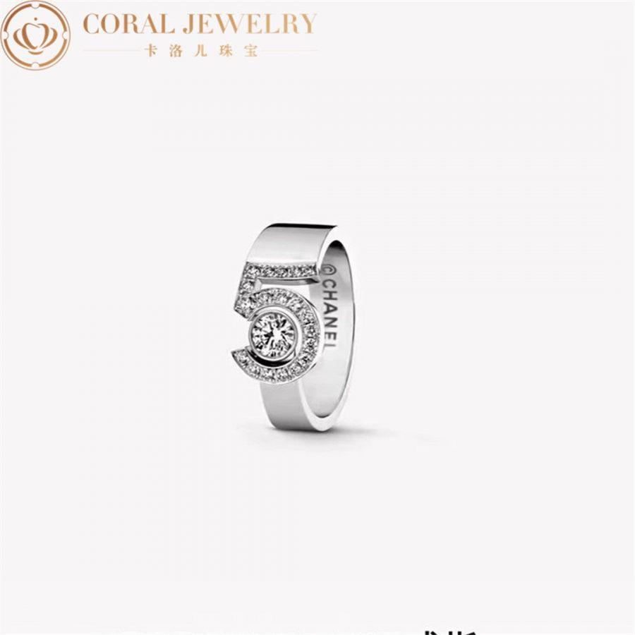 Chanel Eternal N°5 Ring 18k White Gold, Diamonds J12002 - Image 5