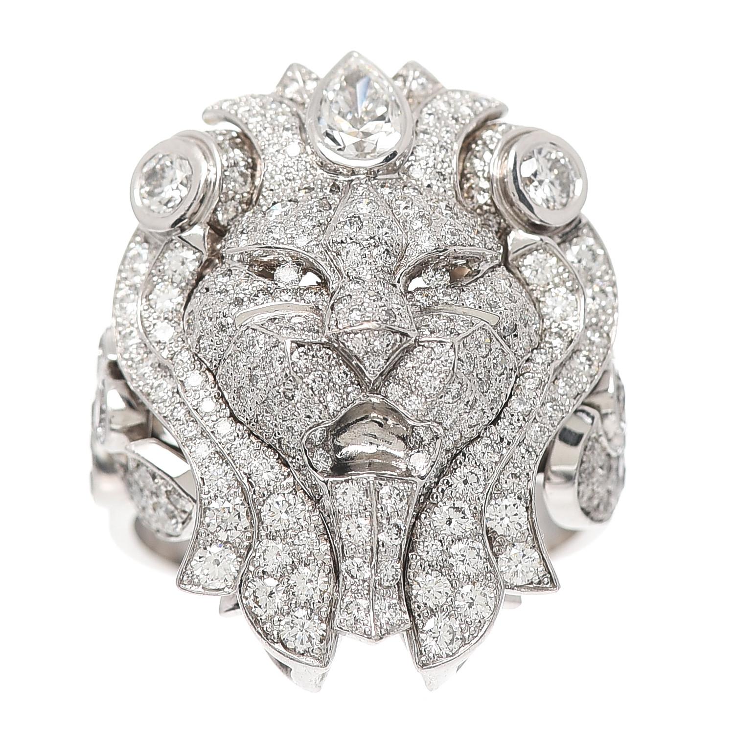 Chanel Sous Le Signe Du Lion Ring 18k White Gold, Diamonds