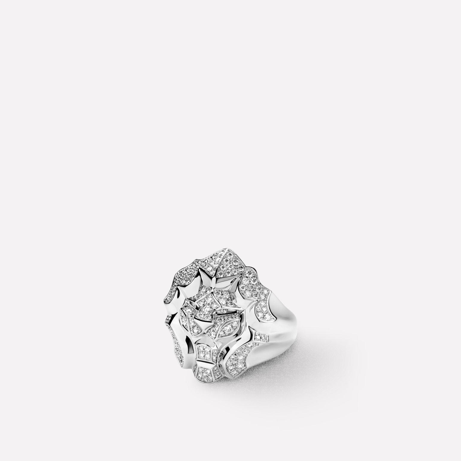 Chanel Sous Le Signe Du Lion Ring 18k White Gold, Diamonds J10757