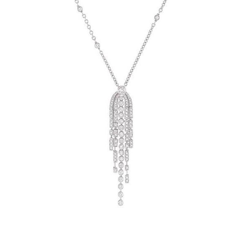 Chanel 1932 Frange Swing Necklace 18k White Diamonds J4121