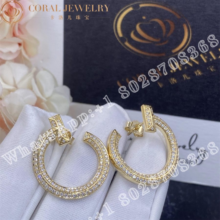 Tiffany T T1 Open Hoop Earrings in Yellow Gold - Image 3