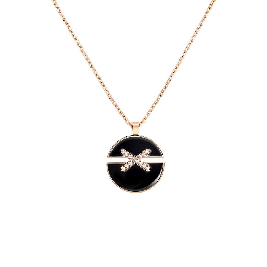 Chaumet Jeux De Liens Harmony Onyx Medium Model Pendant Rose Gold, Onyx, Diamonds 084650