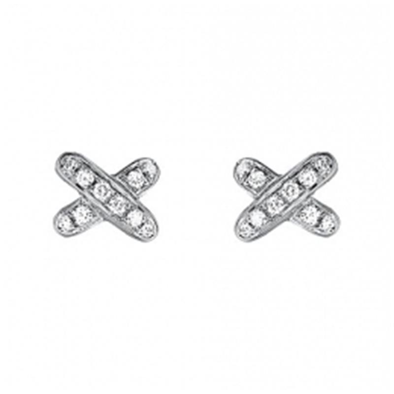 Chaumet Jeux de Liens White Gold Diamond Stud Earrings 080048