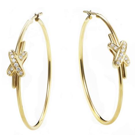 Chaumet Jeux De Liens Hoop Earrings Yellow Gold and Diamond 354316