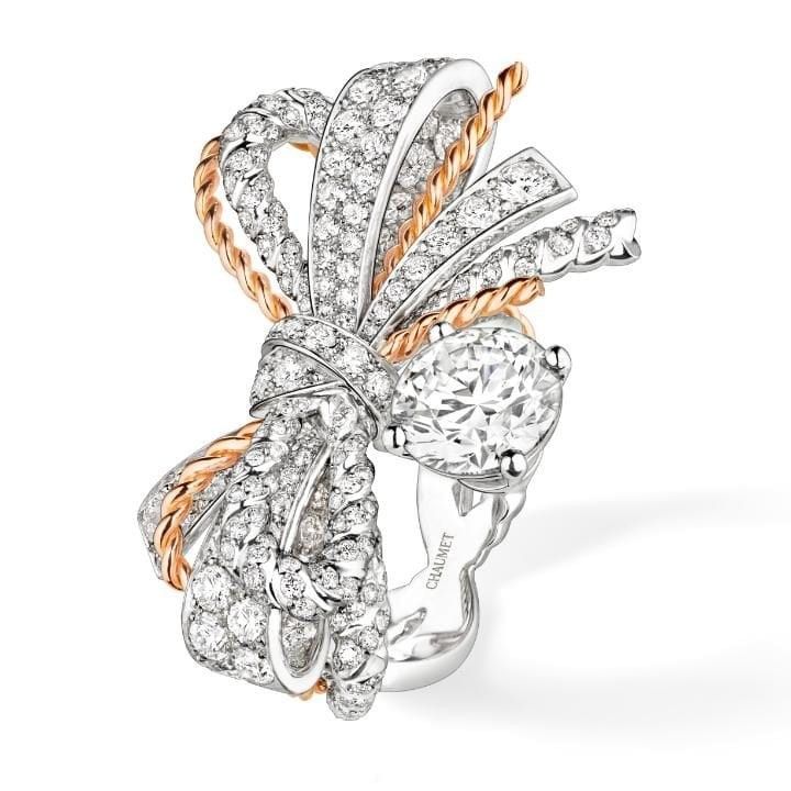 Chaumet Insolence Ring White Gold Rose Gold Diamonds 082962 Coral (1)