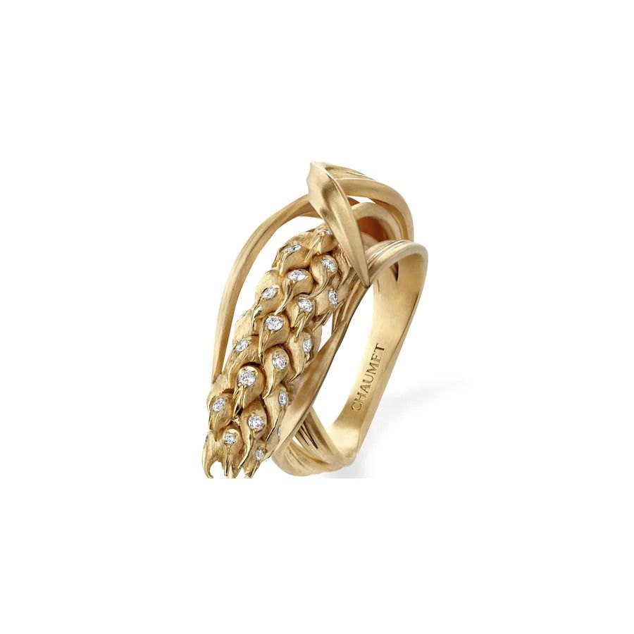 Chaumet Jardins Lepi De Ble De Chaumet Ring Yellow Gold Diamonds 083255 Coral (1)