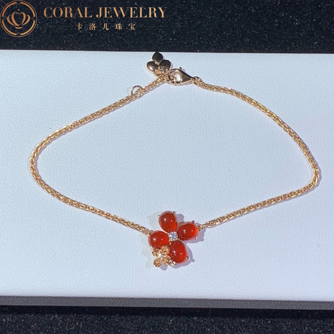 Chaumet Hortensia Aube Rosee Pink Gold Carnelian Diamond Bracelet 083532