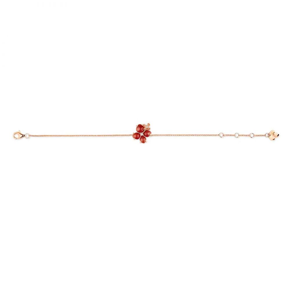 Chaumet Hortensia Aube Rosee Pink Gold Carnelian Diamond Bracelet 083532