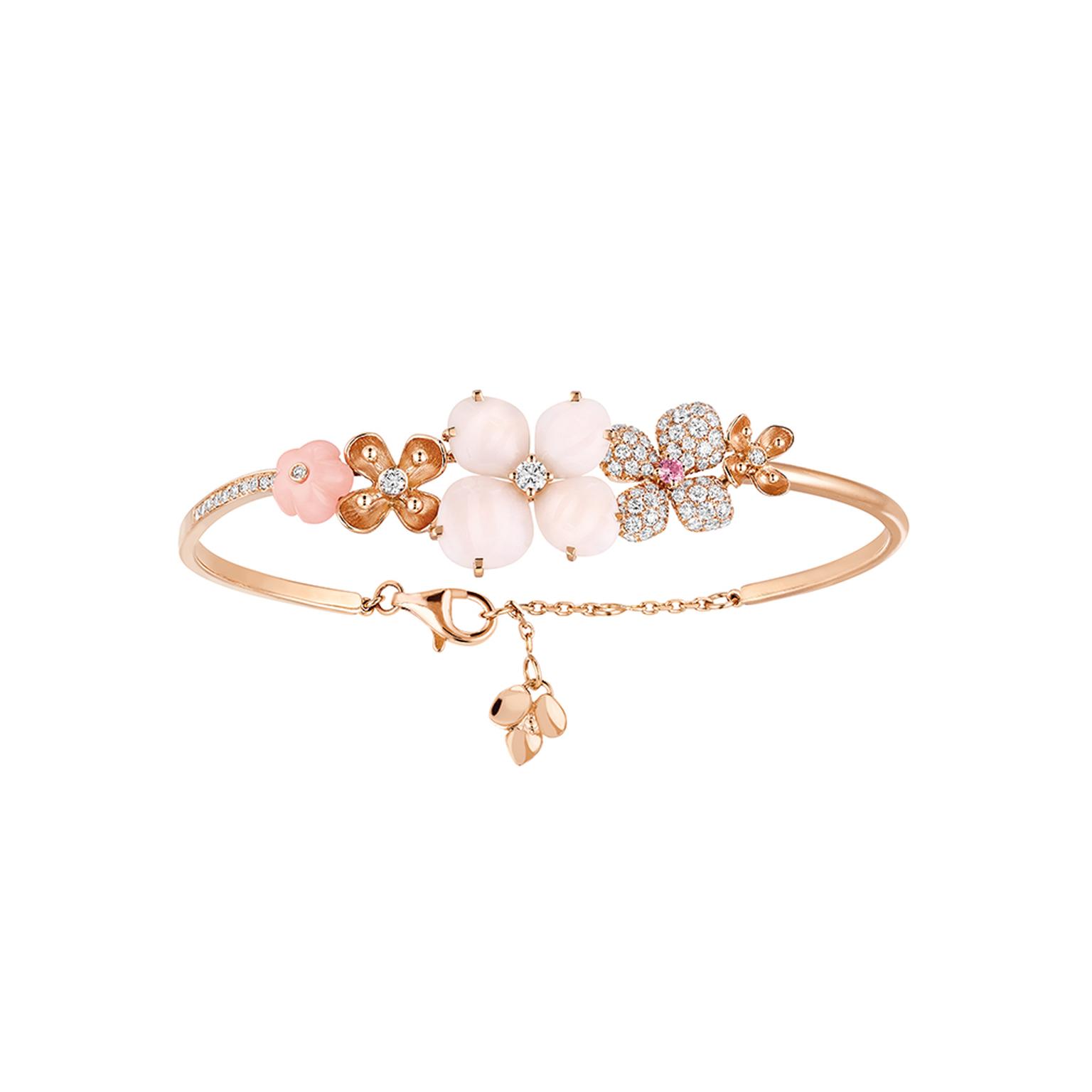 Chaumet Hortensia Bracelet 18-kt Rose Gold, Rose Sapphire and Diamonds 082789