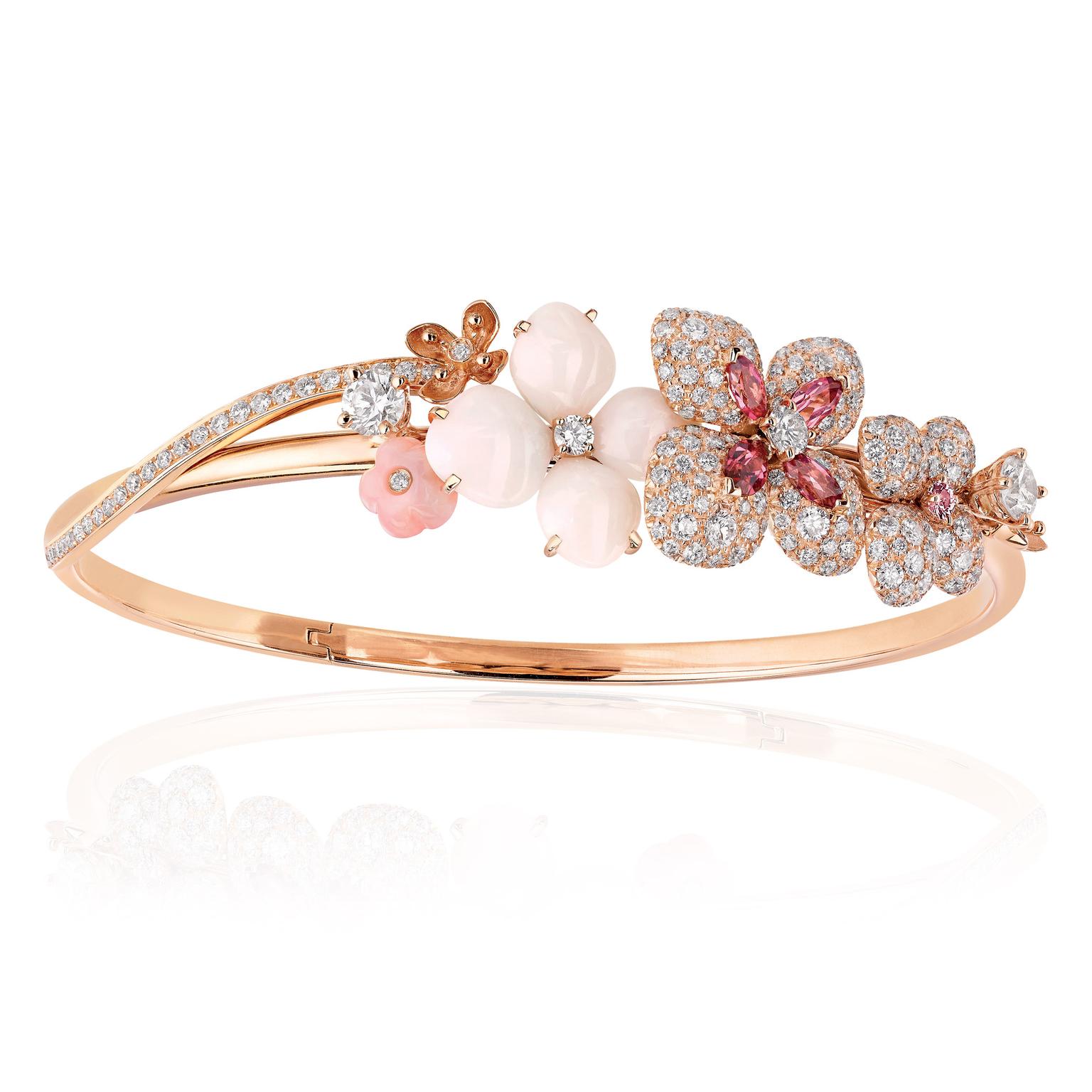 Chaumet Hortensia Multi-coloured Gemstone Bracelet in Pink Gold