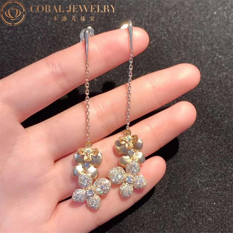 Chaumet Hortensia Astres d’or brushed rose gold and diamond drop earrings 083139