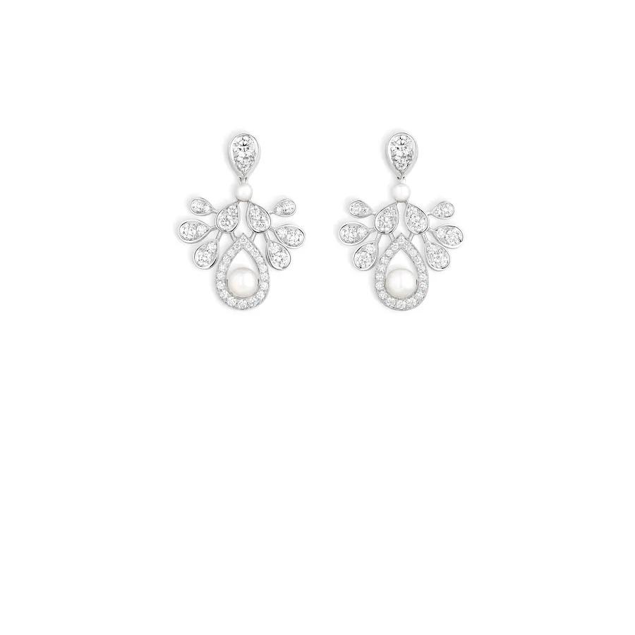 Chaumet Joséphine Aigrette Impériale Earrings White Gold, Pearls, Diamonds 083251