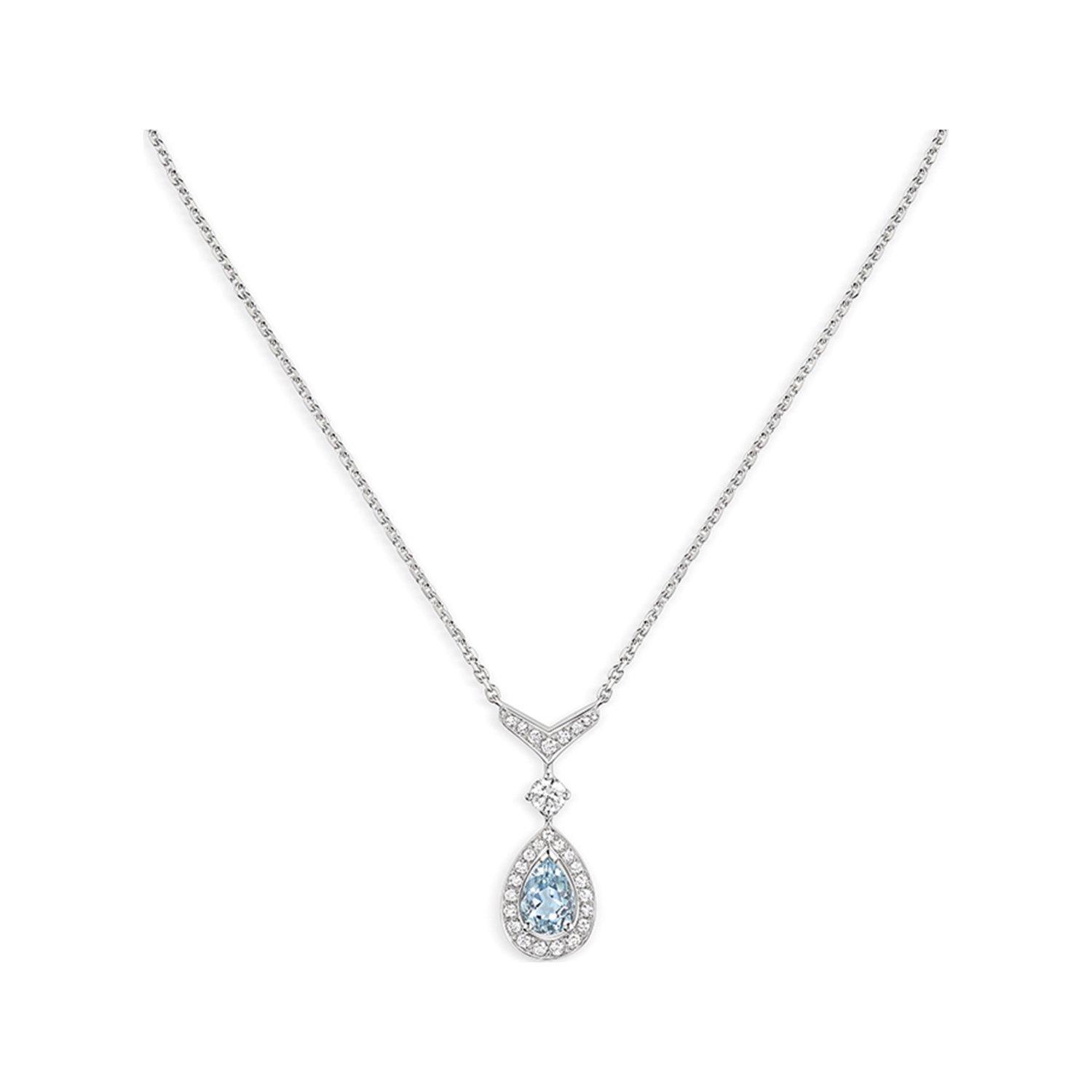 Chaumet Josephine Aigrette White Gold Aquamarine And Diamond Pendant 083315