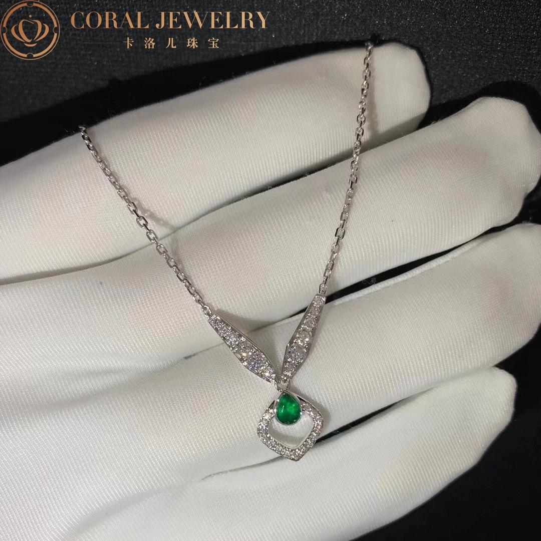 Chaumet Josephine Eclat Floral white gold and Emerald pendant