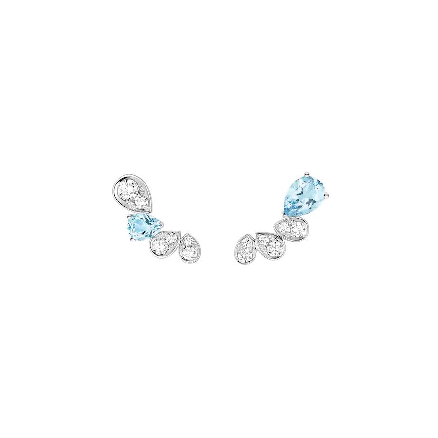 Chaumet JosÉphine Ronde D'aigrettes Earrings White Gold, Aquamarines, Diamonds 084377