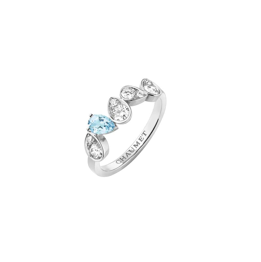 Chaumet Joséphine Ronde D'aigrettes Ring White Gold, Aquamarine, Diamonds 084961