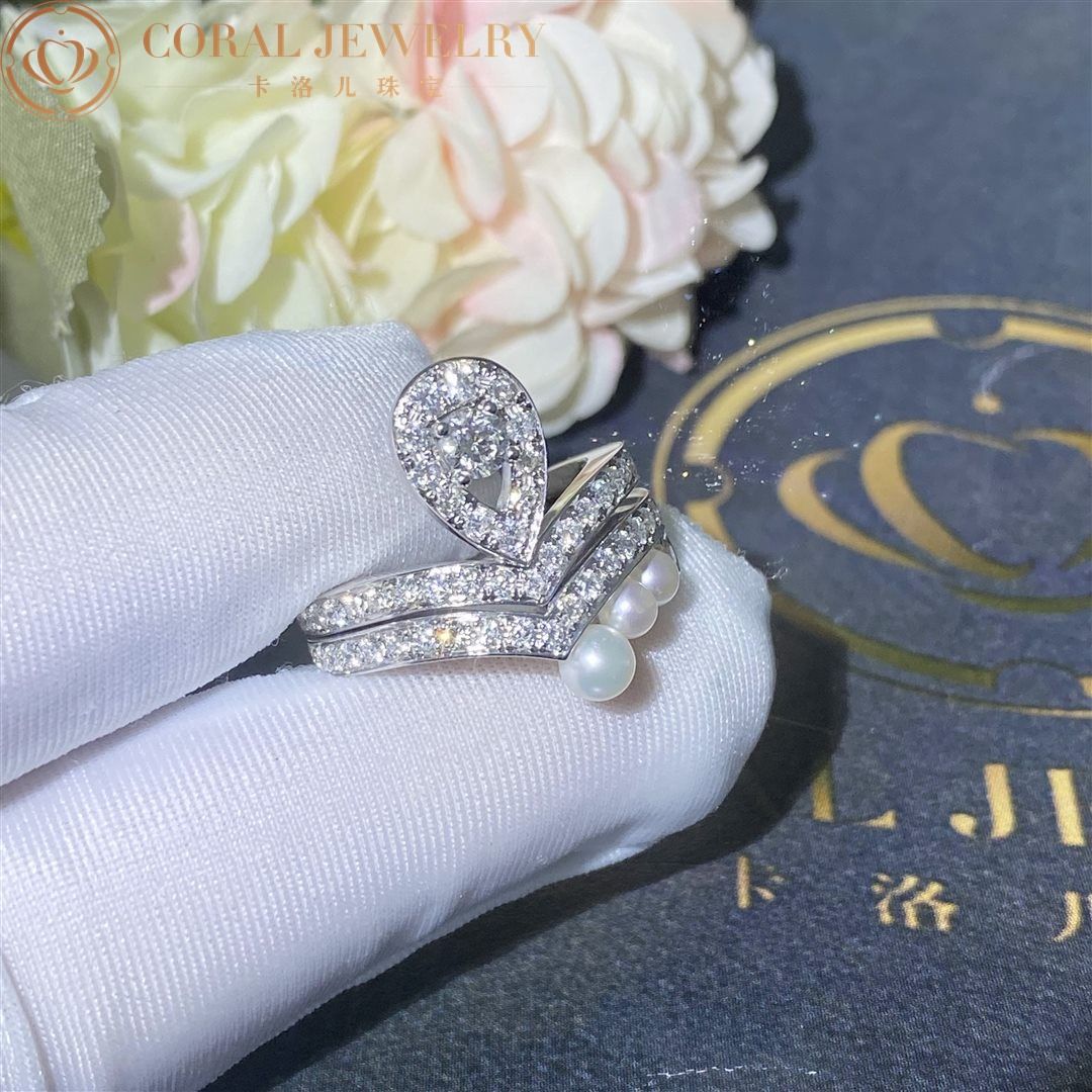 Chaumet Josephine Aigrette Ring White Gold Diamond 083510-083290 Combination Rings