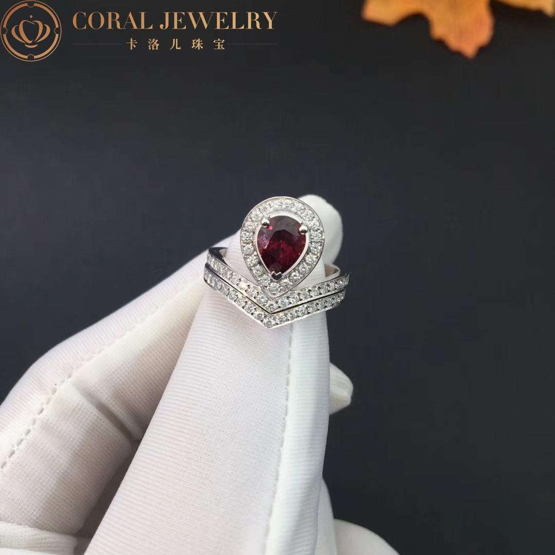 Chaumet Joséphine Aigrette Ring White Gold, Rhodolite Garnet, Diamonds 083340-083590 Combination Rings