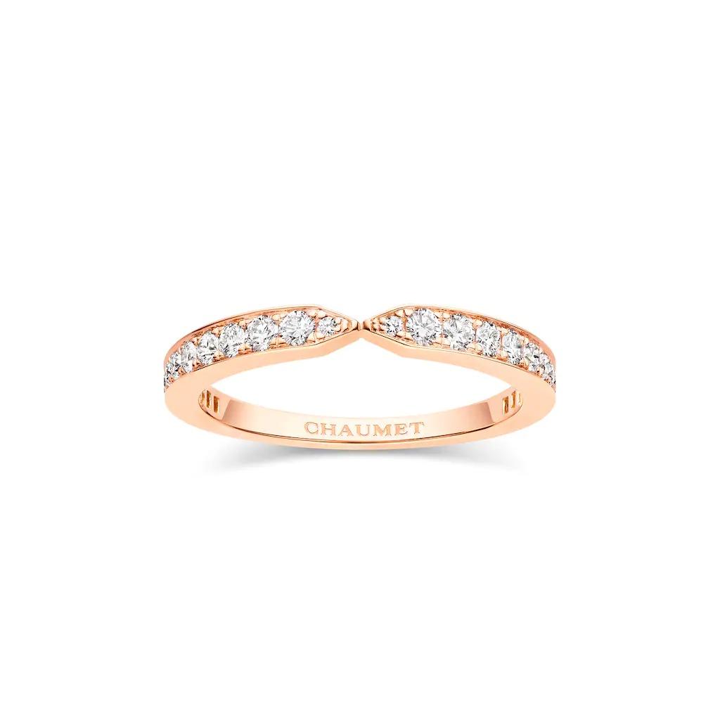 Chaumet Joséphine Triomphe De Chaumet Wedding Band Rose gold, Diamonds, 2.5 MM 083145