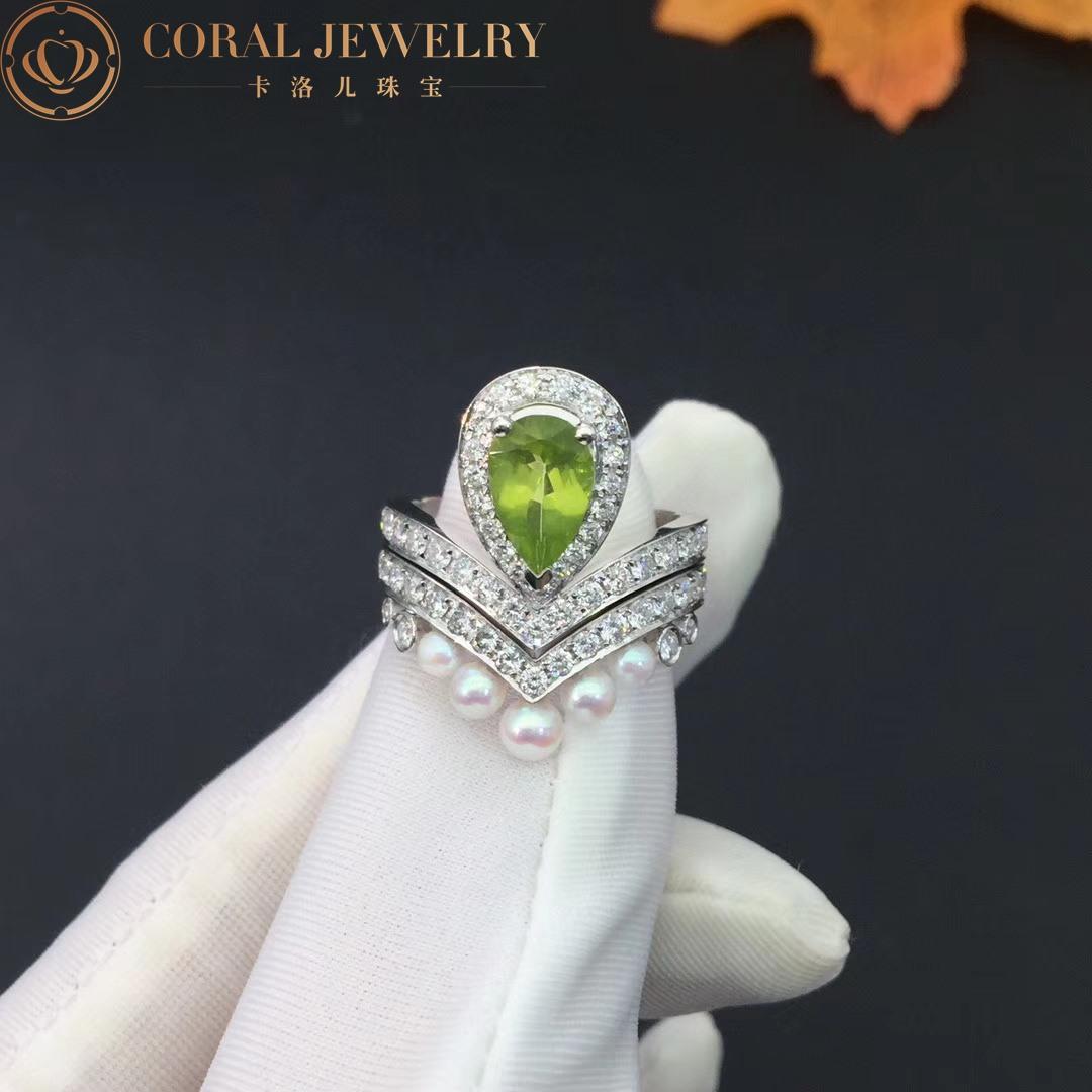 Chaumet Joséphine Aigrette Ring White Gold Peridot Diamond 083301-083292 Combination Rings