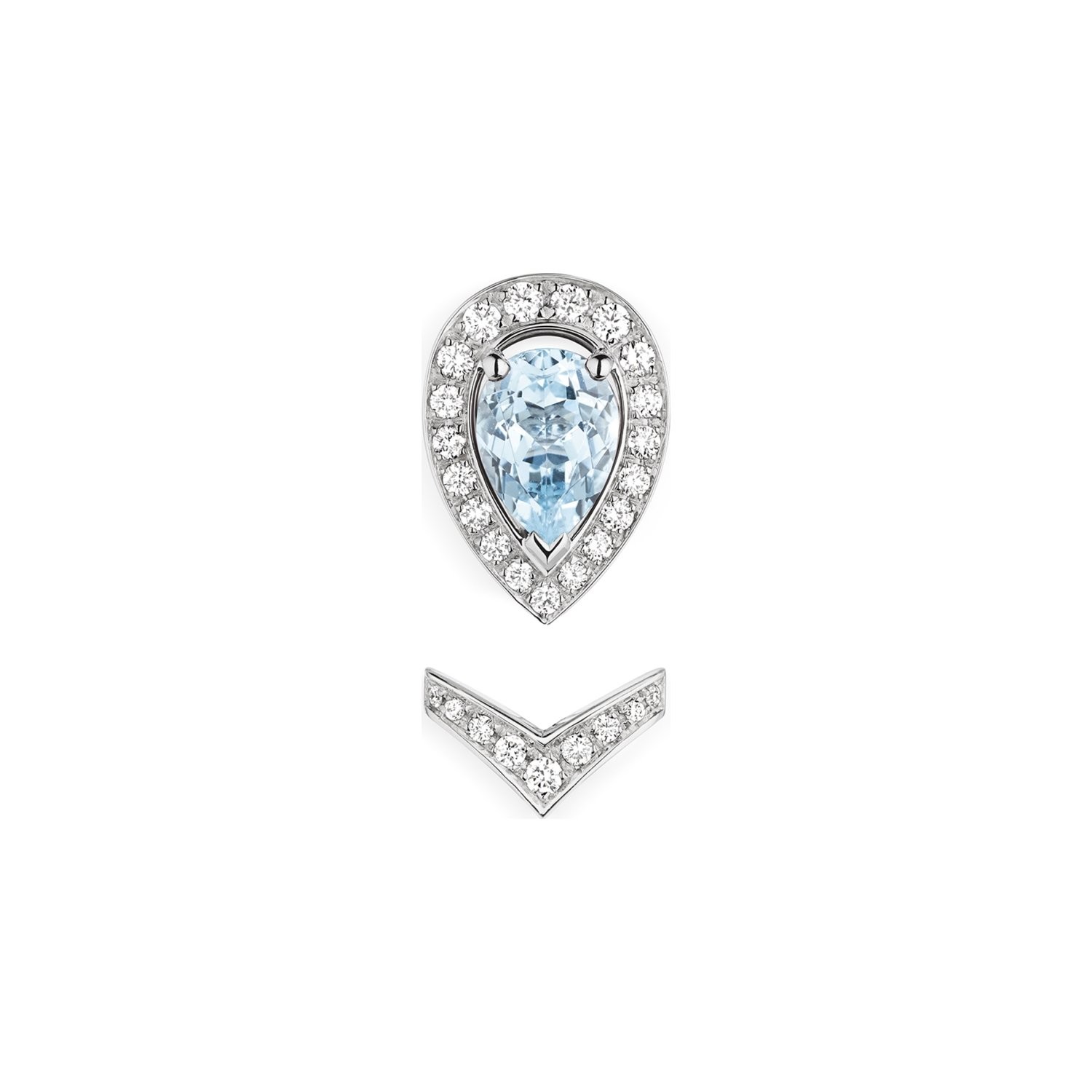 Chaumet Joséphine Aigrette single earring, white gold, diamonds, aquamarine 083367