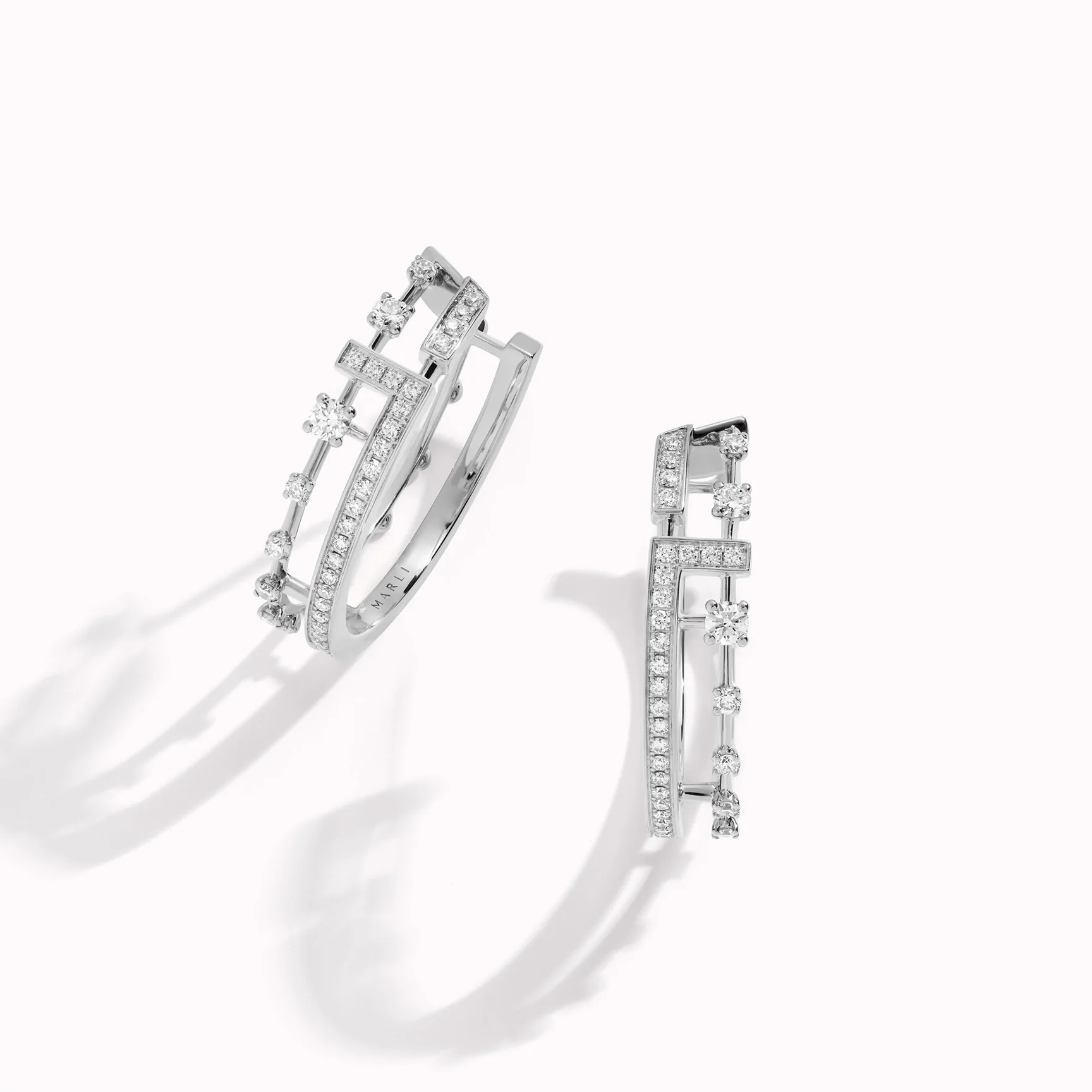 Marli Avenues Hoop Earrings In White Gold Aven E2