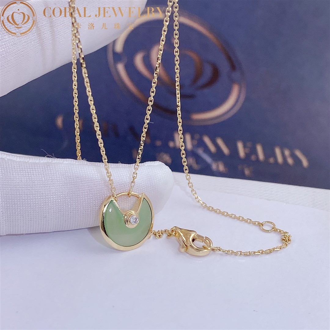 Cartier Amulette De Cartier Necklace XS Yellow Gold, Chrysoprase, Diamond B7224520