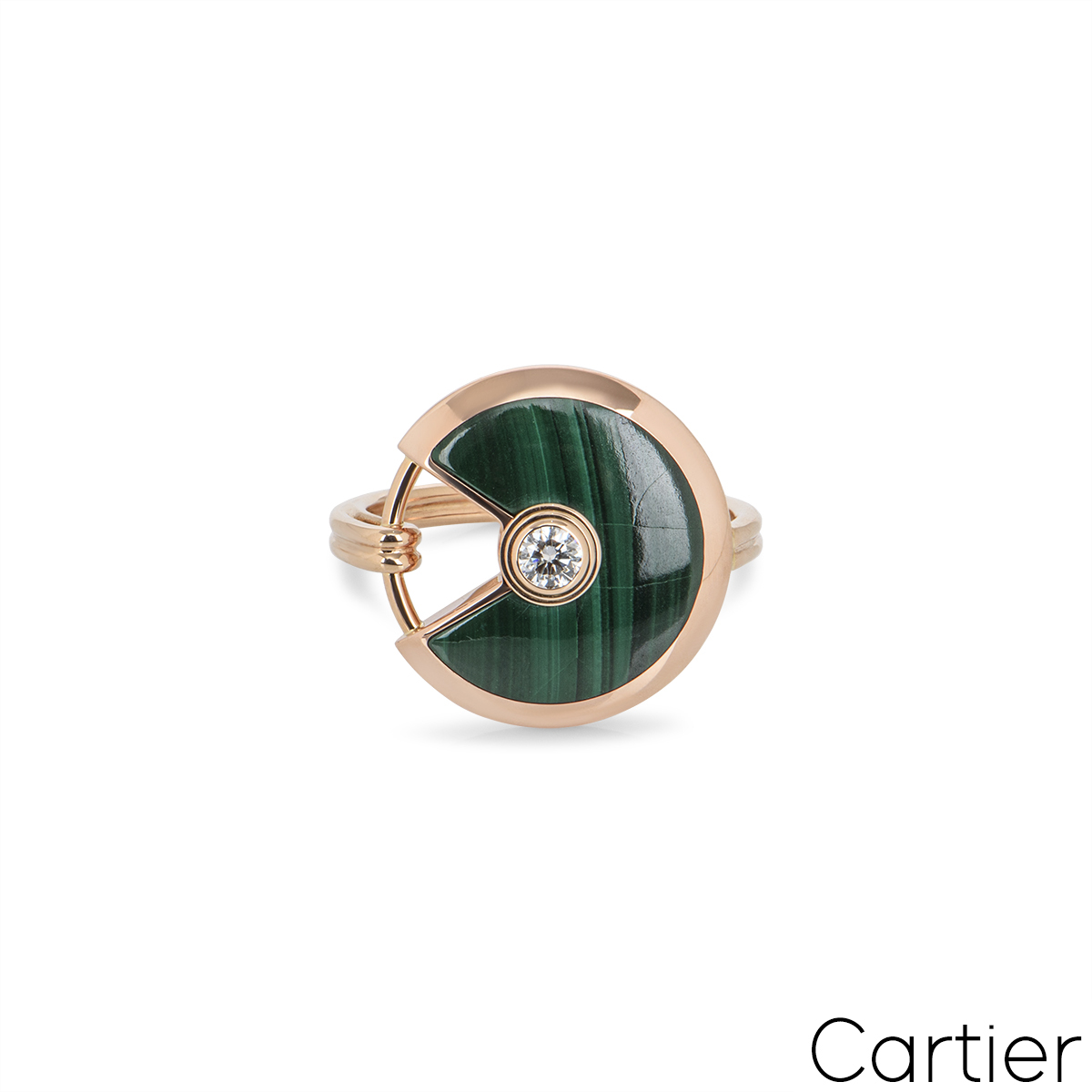 Cartier Amulette De Cartier Ring Small Model Malachite B4214300 Coral (1)