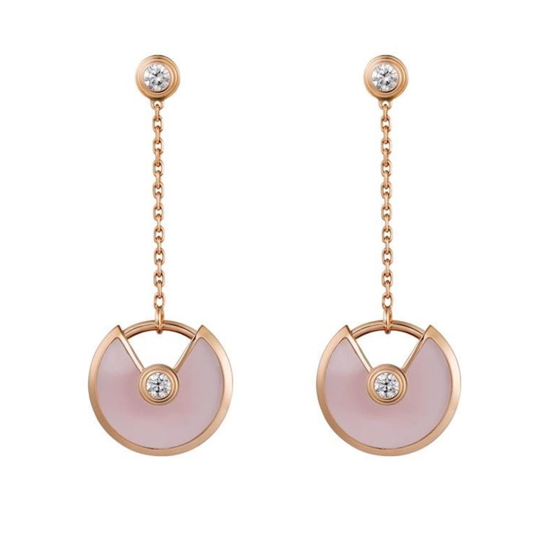 Cartier Amulette De Cartier Earrings Rose Gold Opal B8301231