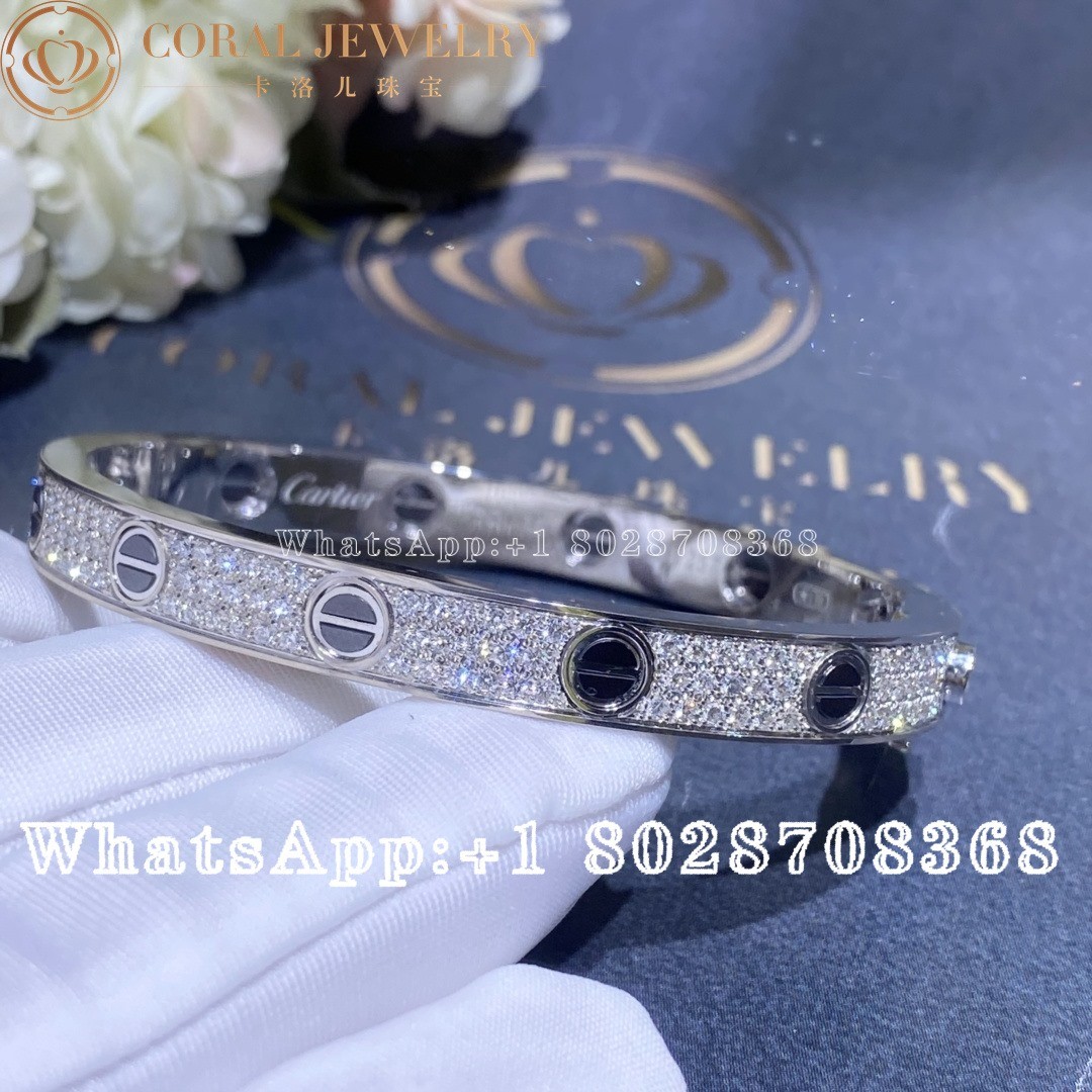 Cartier Love Bracelet, Diamond-paved, White Gold, Ceramic N6032417