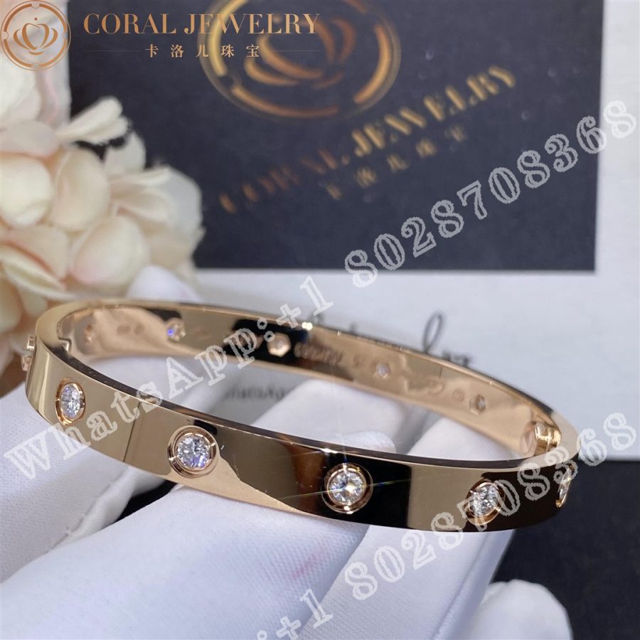 Cartier Love Bracelet, 10 Diamonds Rose Gold Ref. B6070217 - Image 3