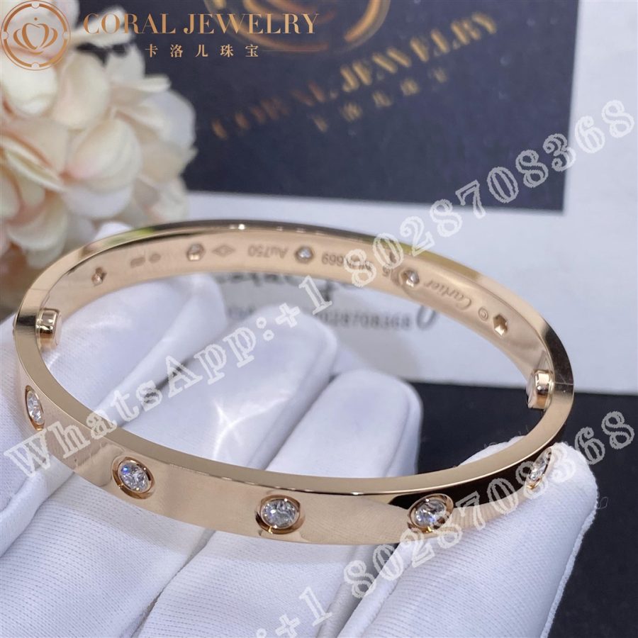 Cartier Love Bracelet, 10 Diamonds Rose Gold Ref. B6070217 - Image 4