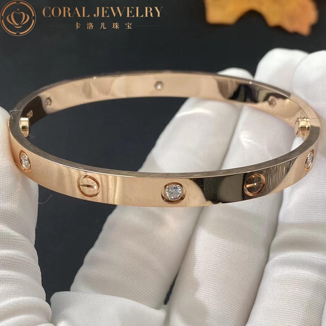 Cartier Love Bracelet, 6 Diamonds Rose Gold Design Models