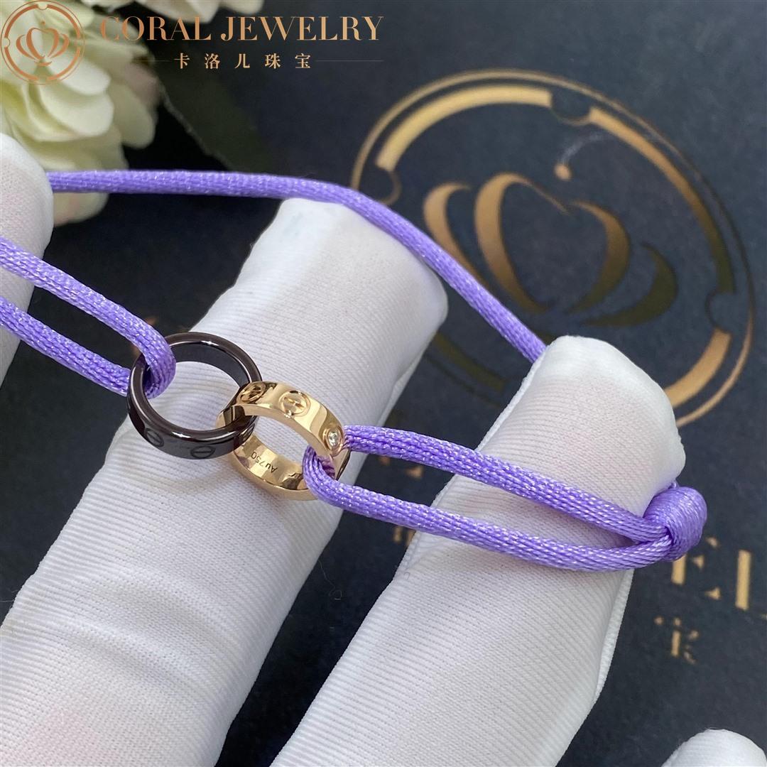 Cartier Love Bracelet Yellow Gold, Ceramic, Diamonds Purple Rope