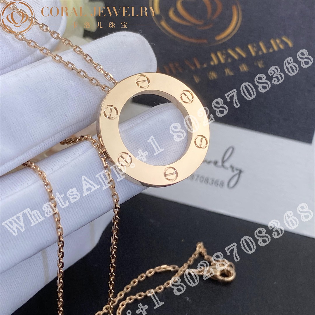 Cartier Love Necklace 18k Rose Gold B7014400 Coral (2)