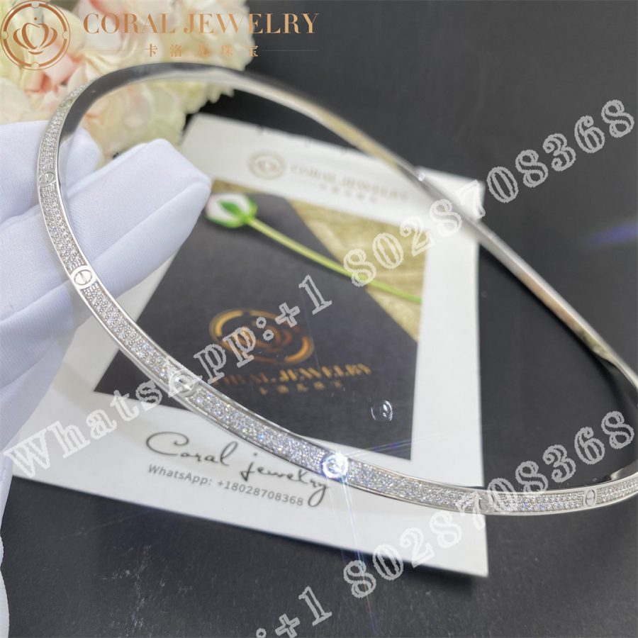 Cartier Love Necklace, White Gold Diamond Collar N7424352 - Image 4