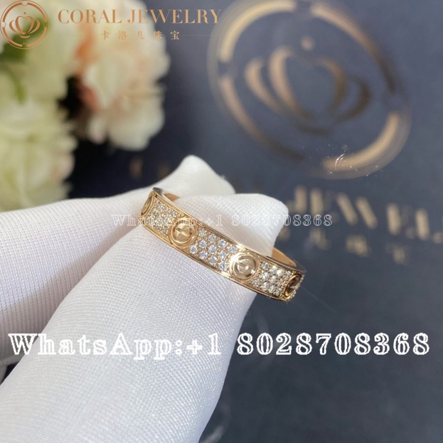 Cartier Love Wedding Band, Diamond-paved, Rose Gold B4085800