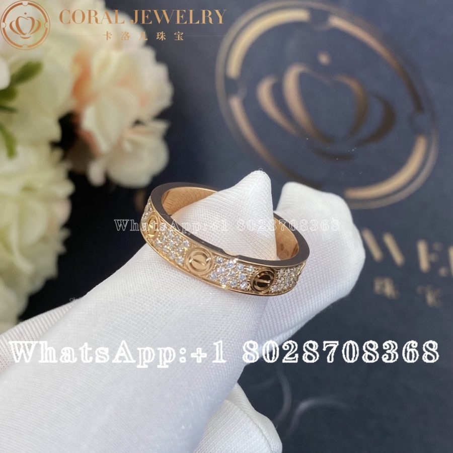 Cartier Love Wedding Band, Diamond-paved, Rose Gold B4085800