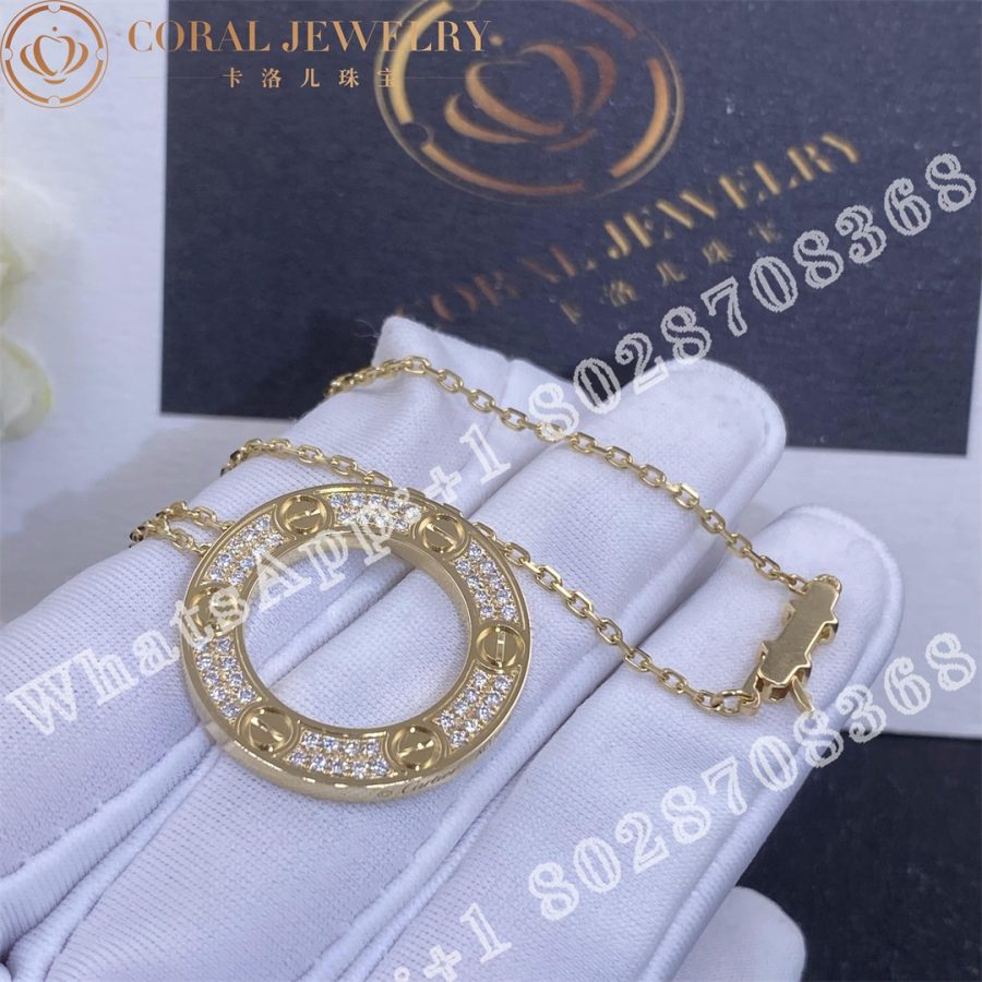 Cartier Love Necklace, Diamond-paved Yellow Gold B7058400 - Image 3