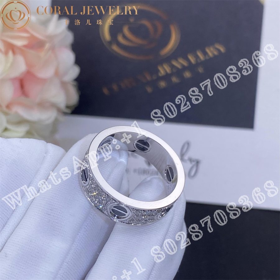 Cartier Love Ring, Diamond-paved, Ceramic, White Gold B4207600 - Image 6