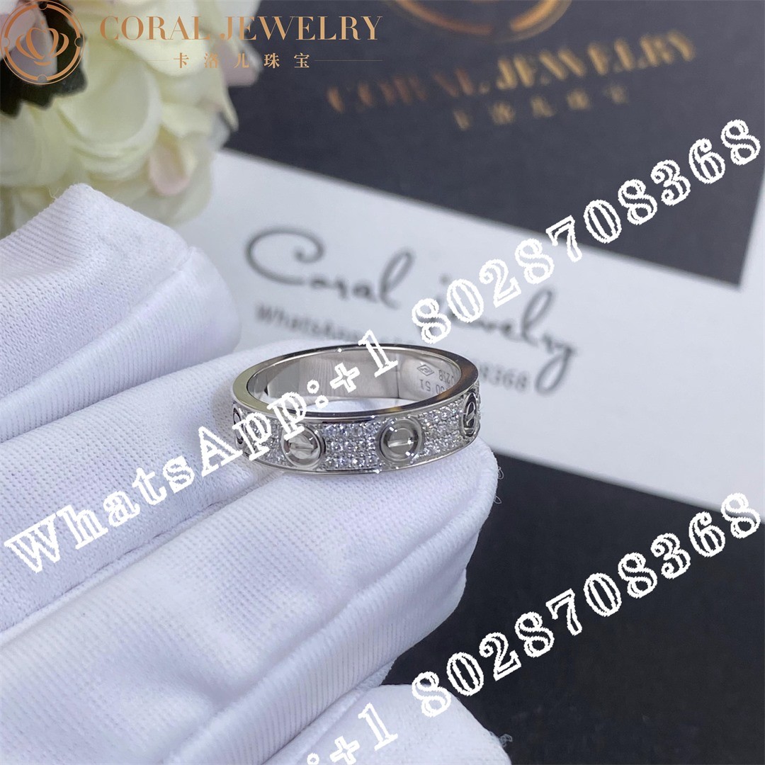 Cartier Love Wedding Band, Diamond-paved, White Gold B4083400